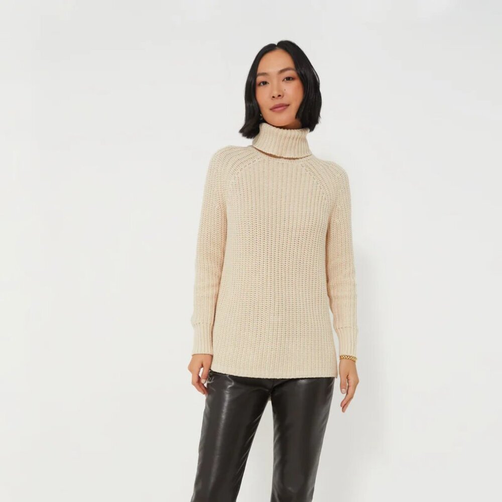 525 America Cream Shaker Cotton Knit Turtleneck Ivory Sweater Tuckernuck Medium